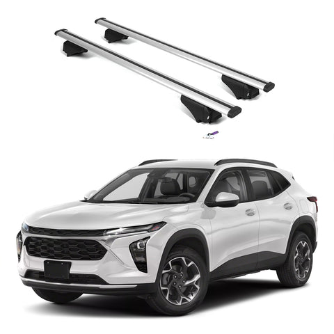 ERKUL Roof Rack Cross Bars for Chevrolet Chevy Trax 2023-2025 | Aluminum Crossbars with Anti Theft Lock for Rooftop | Compatible with Flush Rails - Silver