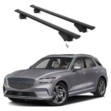 ERKUL Roof Rack Cross Bars for Genesis GV70 Electrified EV 2023-2025 | Aluminum Crossbars with Anti Theft Lock for Rooftop | Compatible with Flush Rails - Black