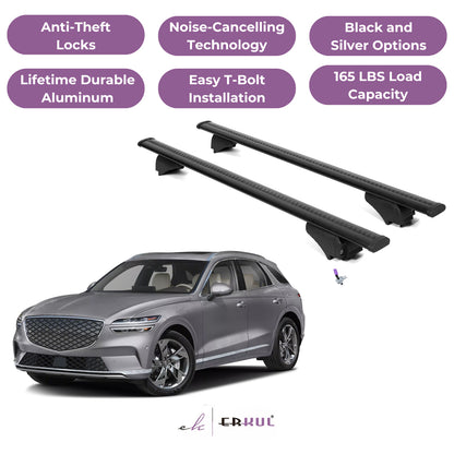 Roof Rack Cross Bars with Extended Bar Design for Genesis GV70 Electrified EV 2023-2025 - Black