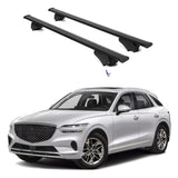 ERKUL Roof Rack Cross Bars for Genesis GV70 2022-2024 | Aluminum Crossbars with Anti Theft Lock for Rooftop | Compatible with Flush Rails - Black