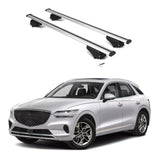 ERKUL Roof Rack Cross Bars for Genesis GV70 2022-2024 | Aluminum Crossbars with Anti Theft Lock for Rooftop | Compatible with Flush Rails - Silver