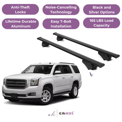 ERKUL Roof Rack Cross Bars for GMC Yukon, Yukon XL 2015-2020 - Black