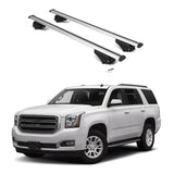 ERKUL Roof Rack Cross Bars for GMC Yukon, Yukon XL 2015-2020 | Aluminum Crossbars with Anti Theft Lock for Rooftop | Compatible with Flush Rails - Silver