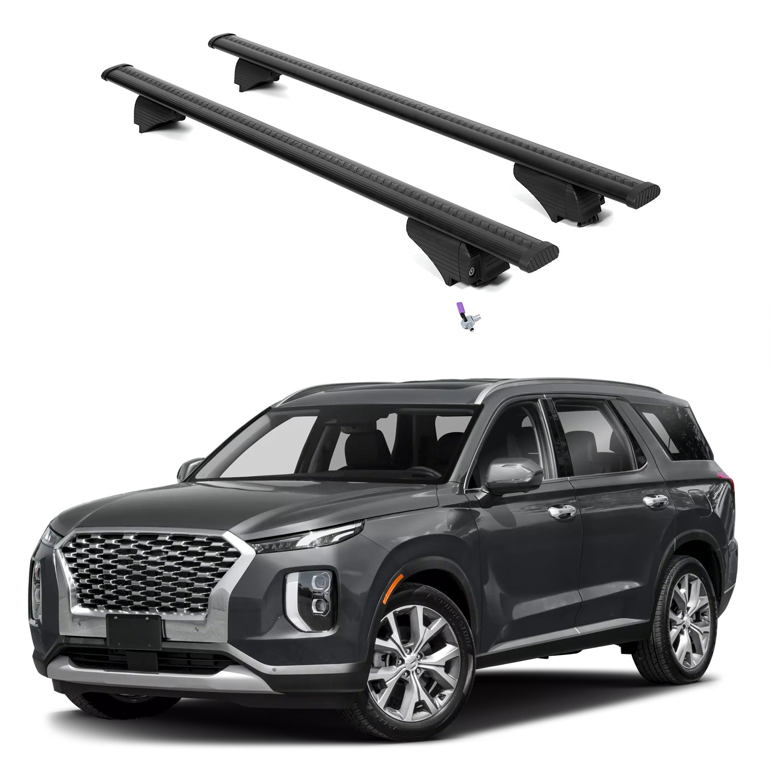 ERKUL Roof Rack Cross Bars for Hyundai Palisade 2020-2025 - Flush Rails - Black