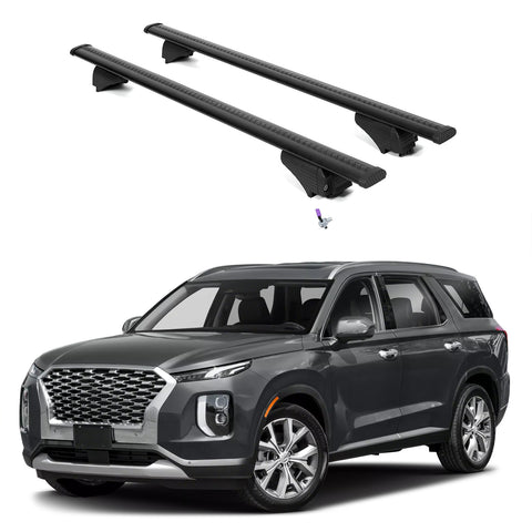 ERKUL Roof Rack Cross Bars for Hyundai Palisade 2020-2025 | Aluminum Crossbars with Anti Theft Lock for Rooftop | Compatible with Flush Rails - Black