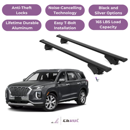 Roof Rack Cross Bars with Extended Bar Design for Hyundai Palisade 2020-2025  - Black