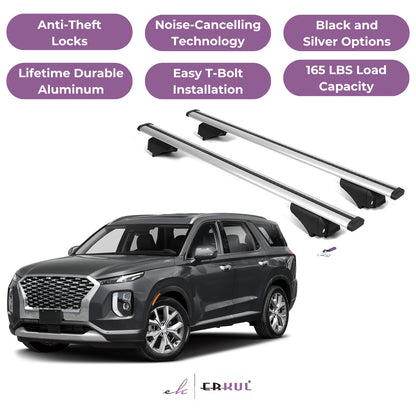 Roof Rack Cross Bars with Extended Bar Design for Hyundai Palisade 2020-2025  - Silver