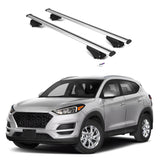 ERKUL Roof Rack Cross Bars for Hyundai Tucson 2016-2021 | Aluminum Crossbars with Anti Theft Lock for Rooftop | Compatible with Flush Rails - Silver