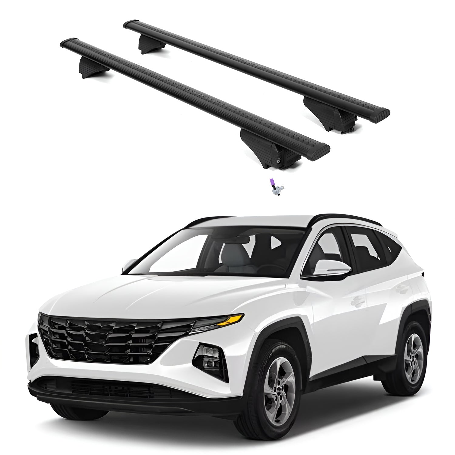 ERKUL Roof Rack Cross Bars for Hyundai Tucson 2022-2025 with Flush Rails - Black