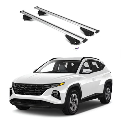 ERKUL Roof Rack Cross Bars for Hyundai Tucson 2022-2025 - Flush Rails - Silver