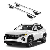 ERKUL Roof Rack Cross Bars for Hyundai Tucson 2022-2024 | Aluminum Crossbars with Anti Theft Lock for Rooftop | Compatible with Flush Rails - Silver