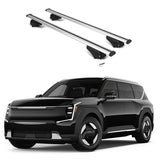 ERKUL Roof Rack Cross Bars for Kia EV9 2024-2025 | Aluminum Crossbars with Anti Theft Lock for Rooftop | Compatible with Flush Rails - Silver