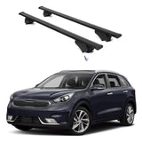 ERKUL Roof Rack Cross Bars for Kia Niro 2016-2022 | Aluminum Crossbars with Anti Theft Lock for Rooftop | Compatible with Flush Rails - Black