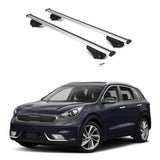 ERKUL Roof Rack Cross Bars for Kia Niro 2016-2022 | Aluminum Crossbars with Anti Theft Lock for Rooftop | Compatible with Flush Rails - Silver