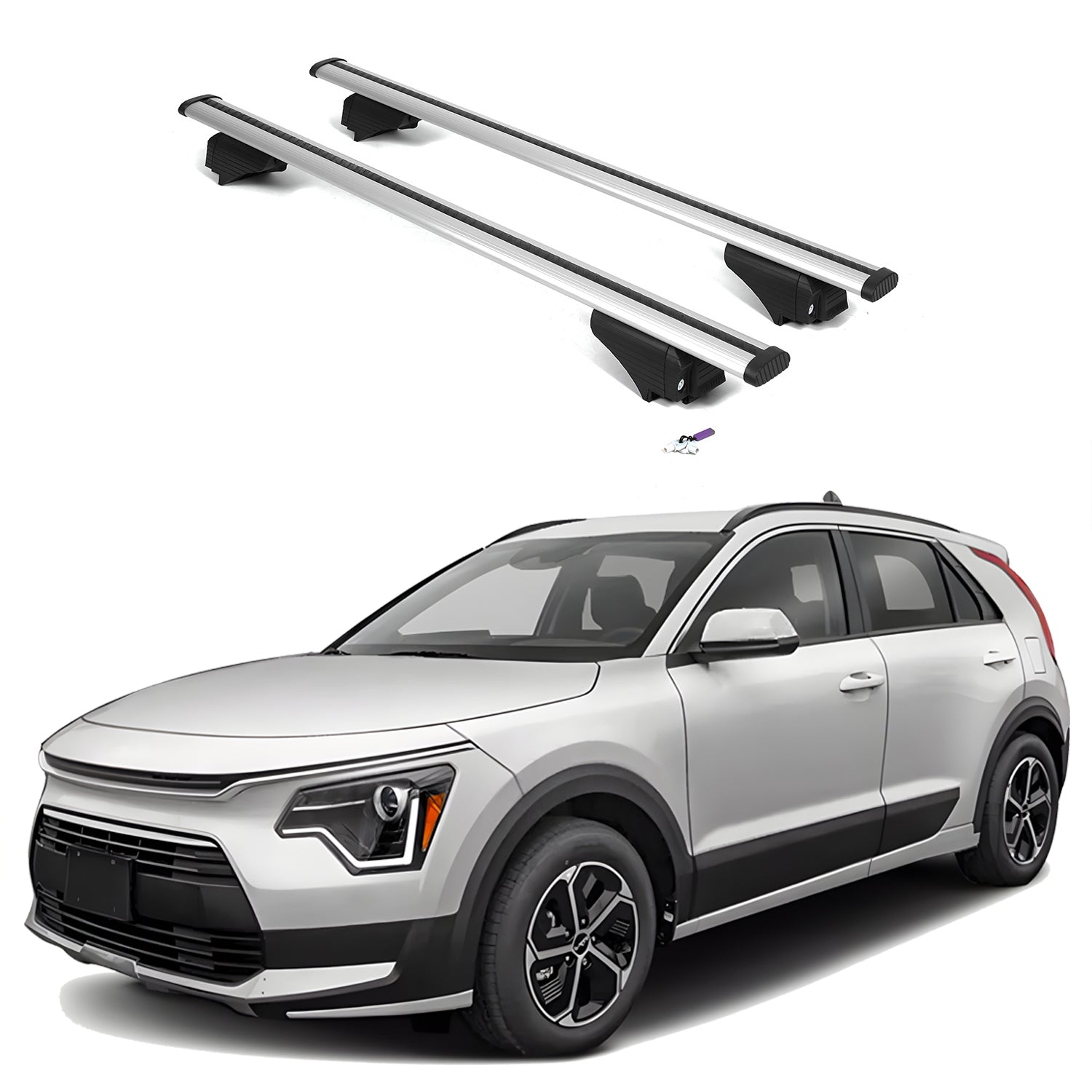 ERKUL Roof Rack Cross Bars for Kia Niro 2023-2025 - Silver