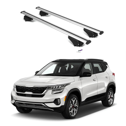 ERKUL Roof Rack Cross Bars for Kia Seltos 2021-2025 with Flush Rails - Silver