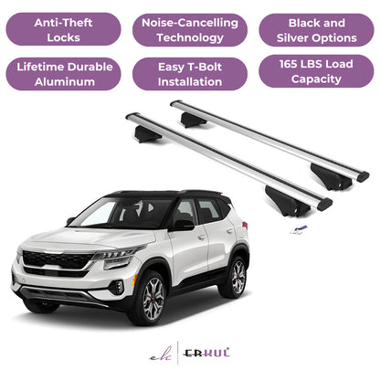 Roof Rack Cross Bars with Extended Bar Design for Kia Seltos 2021-2025  - Silver