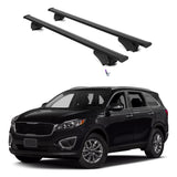 ERKUL Roof Rack Cross Bars for Kia Sorento 2016-2020 | Aluminum Crossbars with Anti Theft Lock for Rooftop | Compatible with Flush Rails - Black