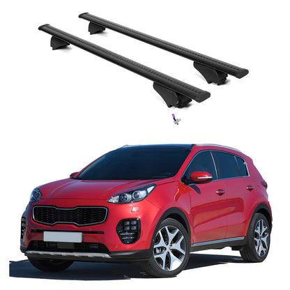 ERKUL Roof Rack Cross Bars for Kia Sportage 2017-2022 with Flush Rails - Black