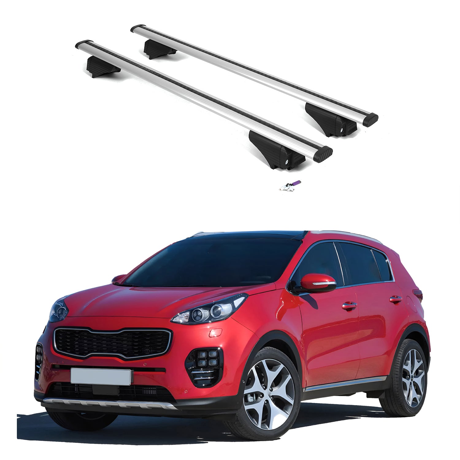 ERKUL Roof Rack Cross Bars for Kia Sportage 2017-2022  - Silver