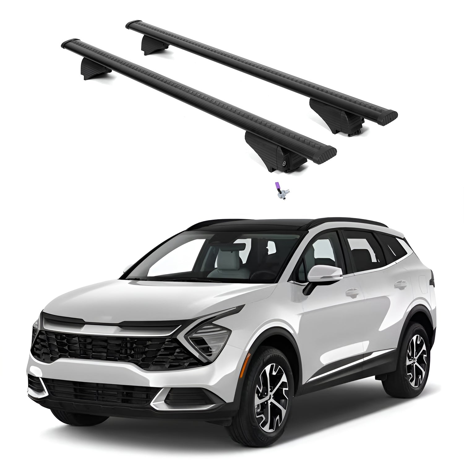 ERKUL Roof Rack Cross Bars for Kia Sportage 2023-2025 with Flush Rails - Black