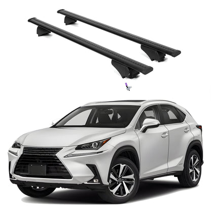 ERKUL Roof Rack Cross Bars for Lexus NX200T NX300 NX300H 2015-2021  - Black