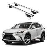 ERKUL Roof Rack Cross Bars for Lexus NX200T NX300 NX300H 2015-2021 | Aluminum Crossbars with Anti Theft Lock for Rooftop | Compatible with Flush Rails - Silver