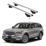 ERKUL Roof Rack Cross Bars for Lincoln Aviator 2020-2025 | Aluminum Crossbars with Anti Theft Lock for Rooftop | Compatible with Flush Rails - Silver