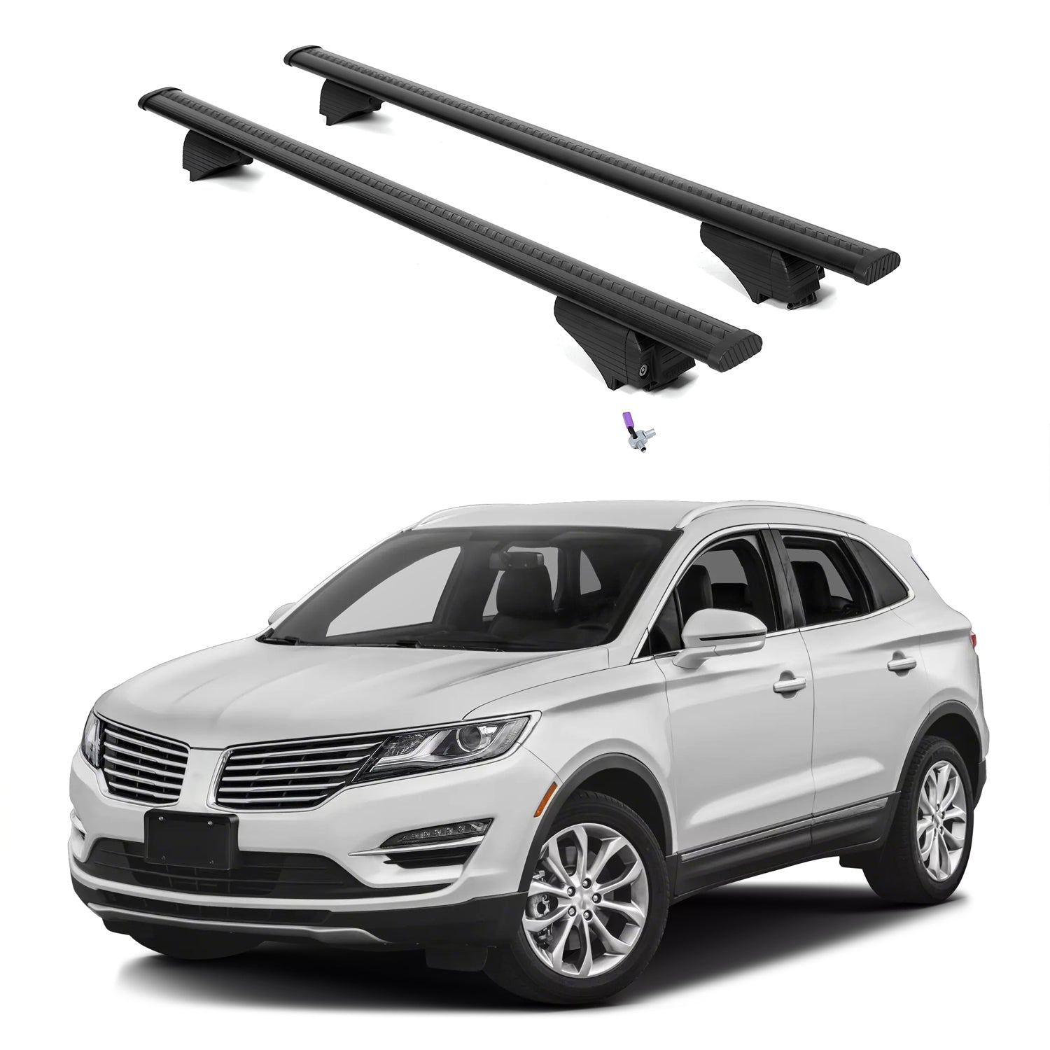 ERKUL Roof Rack Cross Bars for Lincoln MKC 2015-2019  - Black