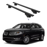 ERKUL Roof Rack Cross Bars for Lincoln MKX 2016-2018 | Aluminum Crossbars with Anti Theft Lock for Rooftop | Compatible with Flush Rails - Black