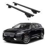 ERKUL Roof Rack Cross Bars for Lincoln Nautilus 2019-2023 | Aluminum Crossbars with Anti Theft Lock for Rooftop | Compatible with Flush Rails - Black