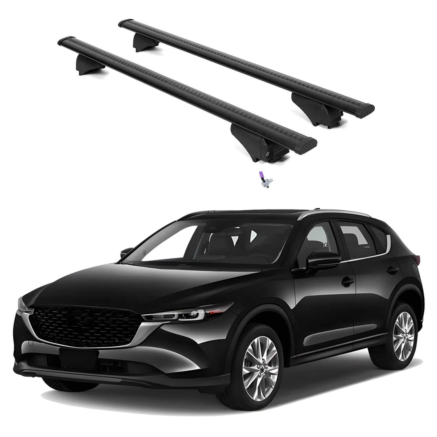 ERKUL Roof Rack Cross Bars for Mazda CX-5 CX5 2017-2025 - Black