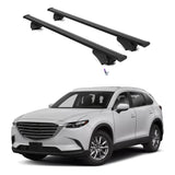 ERKUL Roof Rack Cross Bars for Mazda CX-9 CX9 2016-2023 | Aluminum Crossbars with Anti Theft Lock for Rooftop | Compatible with Flush Rails - Black