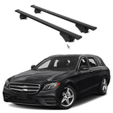 ERKUL Roof Rack Cross Bars for Mercedes Benz E-Class 2017-2023 | Aluminum Crossbars with Anti Theft Lock for Rooftop | Compatible with Flush Rails - Black