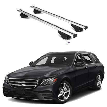 ERKUL Roof Rack Cross Bars for Mercedes Benz E-Class 2017-2023  - Silver