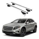 ERKUL Roof Rack Cross Bars for Mercedes Benz GLA 2014-2020 | Aluminum Crossbars with Anti Theft Lock for Rooftop | Compatible with Flush Rails - Silver