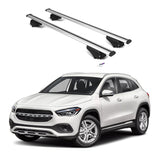 ERKUL Roof Rack Cross Bars for Mercedes Benz GLA 2021-2024 | Aluminum Crossbars with Anti Theft Lock for Rooftop | Compatible with Flush Rails - Silver