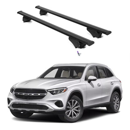 ERKUL Roof Rack Cross Bars for Mercedes Benz GLC 2023-2025 - Flush Rails - Black