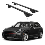 ERKUL Roof Rack Cross Bars for Mini Cooper Clubman 2016-2024 | Aluminum Crossbars with Anti Theft Lock for Rooftop | Compatible with Flush Rails - Black