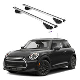 ERKUL Roof Rack Cross Bars for Mini Cooper Hardtop 2014-2024 | Aluminum Crossbars with Anti Theft Lock for Rooftop | Compatible with Flush Rails - Silver