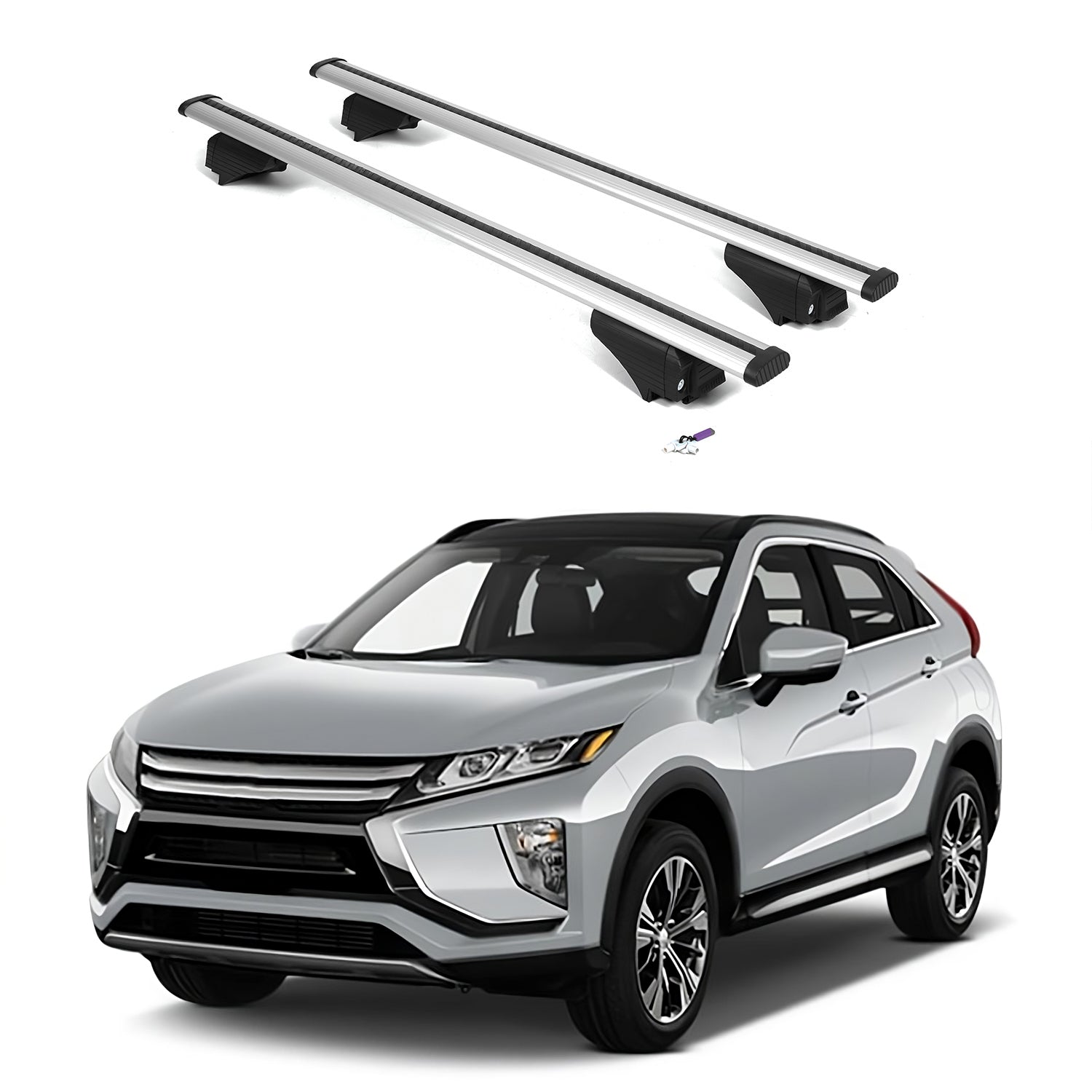 ERKUL Roof Rack Cross Bars for Mitsubishi Eclipse Cross 2018-2025 - Silver