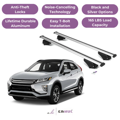 ERKUL Roof Rack Cross Bars for Mitsubishi Eclipse Cross 2018-2025 - Silver