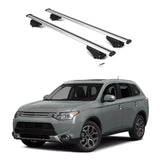 ERKUL Roof Rack Cross Bars for Mitsubishi Outlander 2014-2021 | Aluminum Crossbars with Anti Theft Lock for Rooftop | Compatible with Flush Rails - Silver