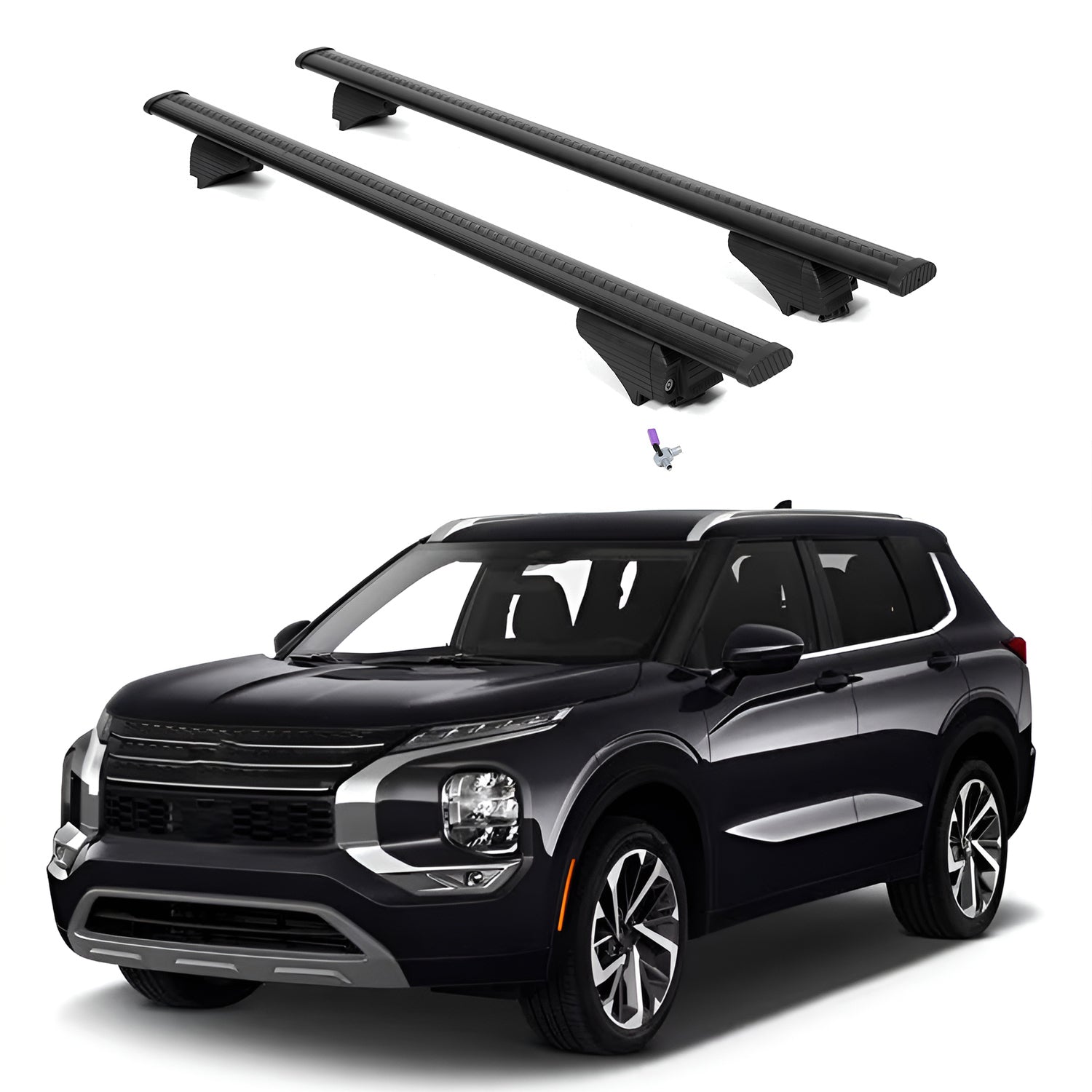 ERKUL Roof Rack Cross Bars for Mitsubishi Outlander 2022-2025 - Black