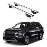 ERKUL Roof Rack Cross Bars for Mitsubishi Outlander 2022-2024 | Aluminum Crossbars with Anti Theft Lock for Rooftop | Compatible with Flush Rails - Silver