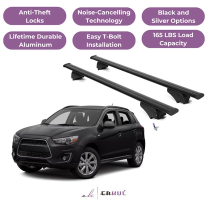Roof Rack Cross Bars with Extended Bar Design for Mitsubishi Outlander Sport 2011-2025 - Black