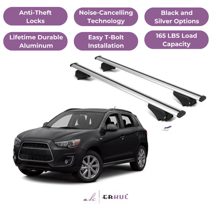 Roof Rack Cross Bars with Extended Bar Design for Mitsubishi Outlander Sport 2011-2025 - Silver