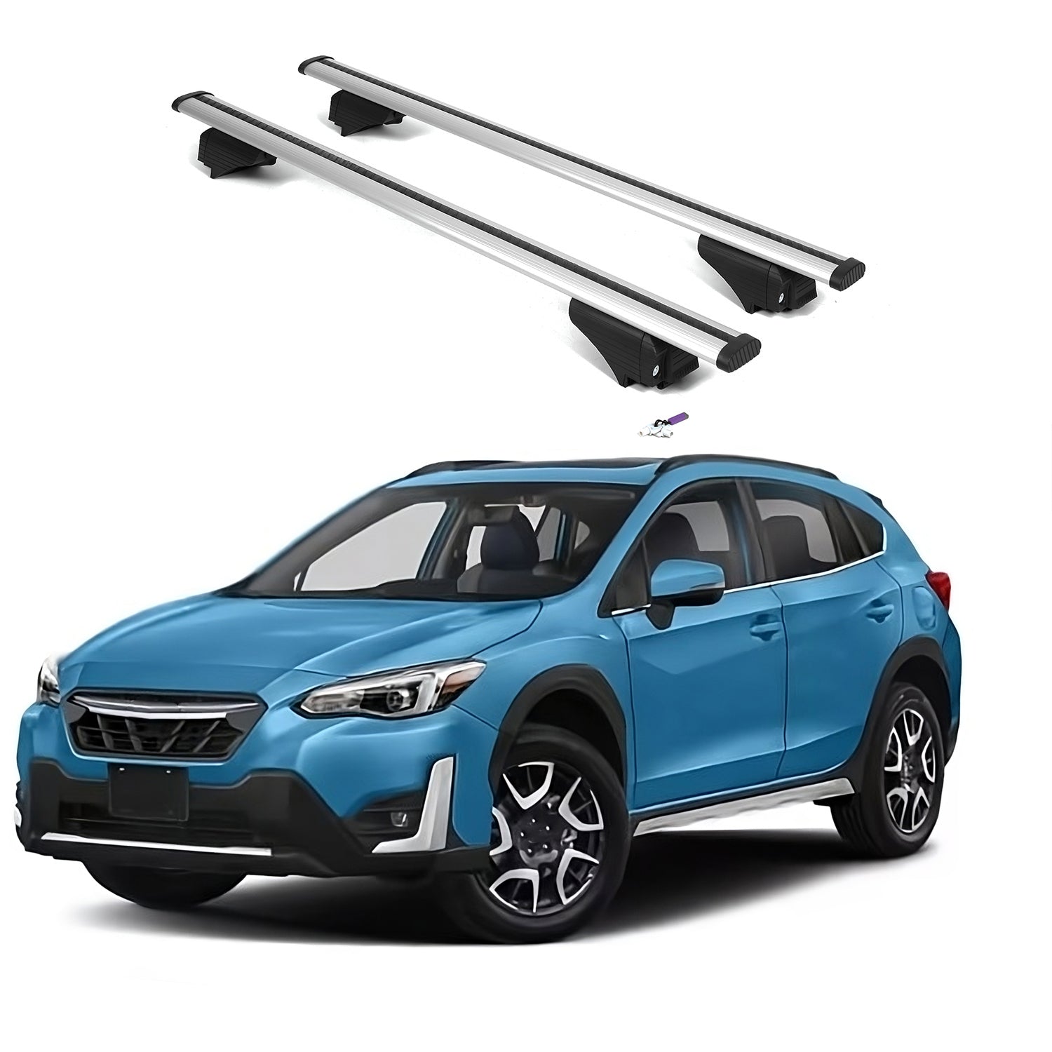 ERKUL Roof Rack Cross Bars for Subaru Crosstrek Hybrid 2019-2023  - Silver