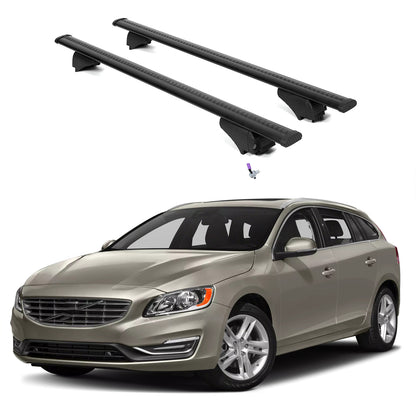 ERKUL Roof Rack Cross Bars for Volvo V60 2015-2018  - Black