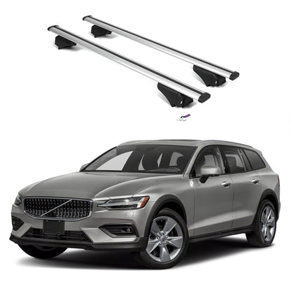 ERKUL Roof Rack Cross Bars for Volvo V60 Cross Country 2019-2025 - Silver